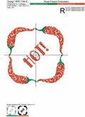 Machine embroidery design Chilli Pepper frame - 6 sizes