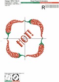 Machine embroidery design Chilli Pepper frame - 6 sizes