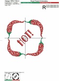 Machine embroidery design Chilli Pepper frame - 6 sizes
