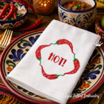 Red Chilli Pepper Frame with Inscription Machine Embroidery Design – 6 Sizes