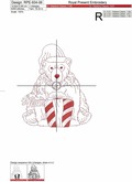 Machine embroidery design Christmas bear holding big present