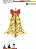 Jewelry Christmas bell with rubies - 2 sizes