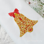 Jewelry Christmas bell with rubies - 2 sizes