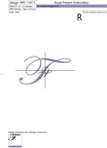 Machine embroidery design The letter F