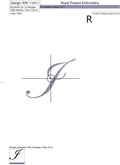 Machine embroidery design The letter J