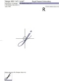 Machine embroidery design The letter J