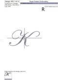 Machine embroidery design The letter K