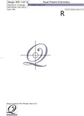 Machine embroidery design The letter Q