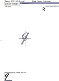Machine embroidery design The letter Q