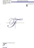 Machine embroidery design The letter T