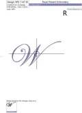 Machine embroidery design The letter W