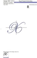 Machine embroidery design The letter X