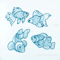Monochrome Marine Fishes Set - 4 sizes