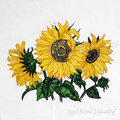 Mega Sunflowers Machine Embroidery Design - 5 sizes