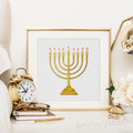 Menorah Machine Embroidery Design - 7 sizes