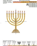 Menorah Machine Embroidery Design - 7 sizes