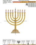 Menorah Machine Embroidery Design - 7 sizes
