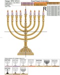 Menorah Machine Embroidery Design - 7 sizes