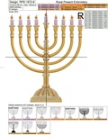 Menorah Machine Embroidery Design - 7 sizes