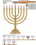 Menorah Machine Embroidery Design - 7 sizes