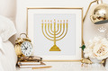Menorah Machine Embroidery Design - 7 sizes