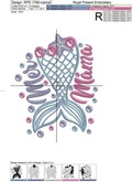 Mermaid mom and daughter Machine Embroidery Designs - 2 sizes