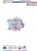 Mermaid mom and daughter Machine Embroidery Designs - 2 sizes