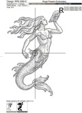 Mermaid with Shell Machine Embroidery Design - 5 sizes