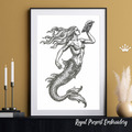 Mermaid with Shell Machine Embroidery Design - 5 sizes