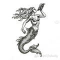 Mermaid with Shell Machine Embroidery Design - 5 sizes
