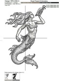 Mermaid with Shell Machine Embroidery Design - 5 sizes