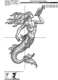 Mermaid with Shell Machine Embroidery Design - 5 sizes