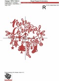 Merry Christmas Hanging Machine Embroidery Design - 4 sizes