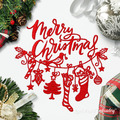Merry Christmas Hanging Machine Embroidery Design - 4 sizes