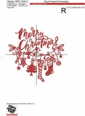 Merry Christmas Hanging Machine Embroidery Design - 4 sizes