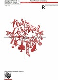Merry Christmas Hanging Machine Embroidery Design - 4 sizes