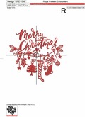 Merry Christmas Hanging Machine Embroidery Design - 4 sizes