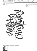 Merry Christmas Inscription Machine Embroidery Design - 3 sizes