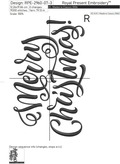 Merry Christmas Inscription Machine Embroidery Design - 3 sizes