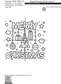 Merry Christmas block for a quilt Machine embroidery design - 4 sizes
