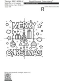 Merry Christmas block for a quilt Machine embroidery design - 4 sizes