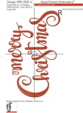 Mery Christmas inscription Machine Embroidery Design - 4 sizes