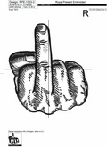 Middle finger Machine Embroidery Design - 4 sizes