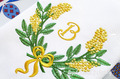 Mimosa frame Machine Embroidery Design - 3 sizes