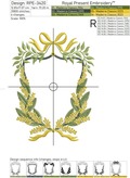 Mimosa frame with bow Machine embroidery design - 3 sizes