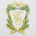 Mimosa frame with bow Machine embroidery design - 3 sizes