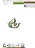 Mini Broccoli, Avocado, Artichoke, Cabbage Machine Embroidery Designs - 5 sizes