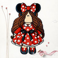 Motif de broderie à la machine « Poupée Tilda Minnie Mouse » - 4 tailles