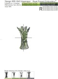 Mini Zucchini, Asparagus, Celery, Sorrel Machine Embroidery Designs - 5 sizes