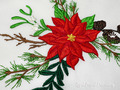 Mistletoe and Poinsettia Corner Machine Embroidery Design - 2 sizes
